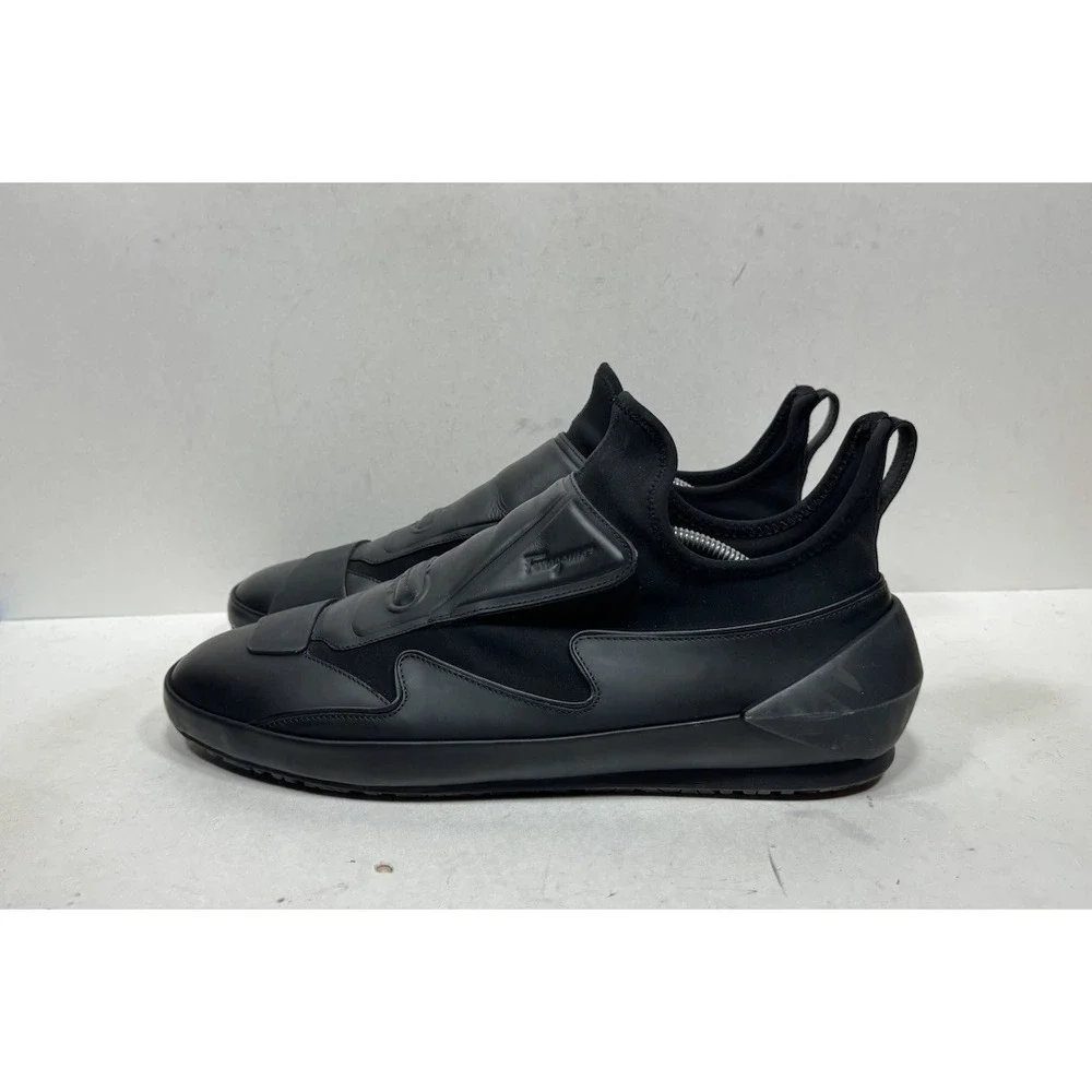 Salvatore Ferragamo Nile‎ Neoprene Sock Sneakers Black Men's Size 11.5 M Slip On